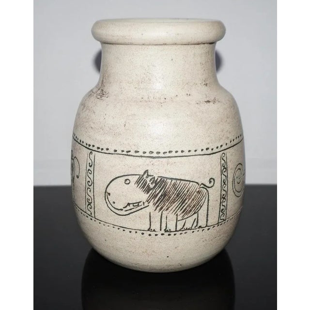 Ceramic Mid-Century Studio Ceramic Vase with Animal Designs by Jacques Blin, 1950s For Sale - Image 7 of 7