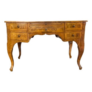 Antique Baroque Walnut Veneered Center Desk, 1700s For Sale