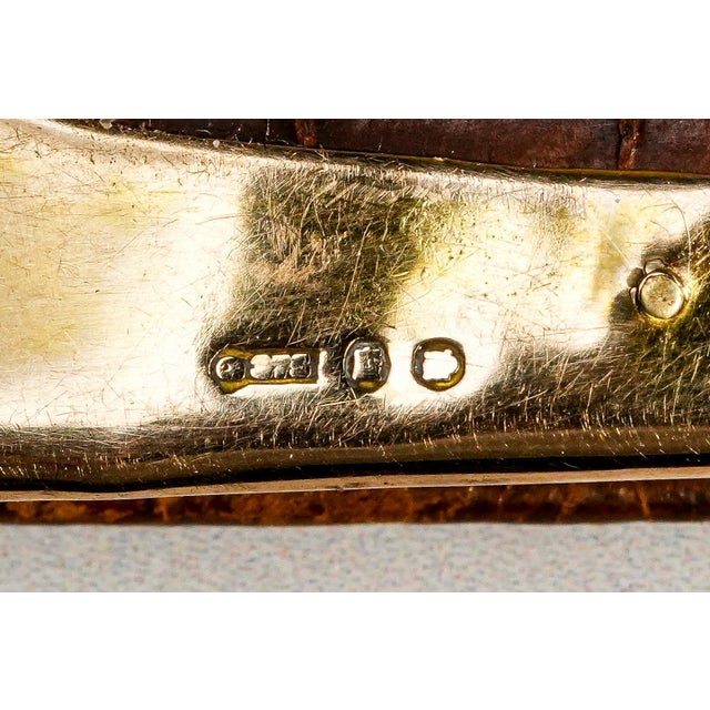 Rare Antique English Victorian Leather 9k Gold Corners English Wallet Case For Sale In New York - Image 6 of 13