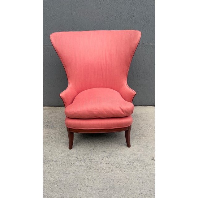 1940s John M. Smythe Attributed Deco Wingback Arm Chair For Sale - Image 11 of 12