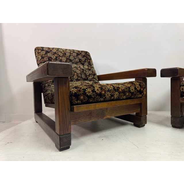 Vintage Belgian Armchairs with Slatted Back, 1960s, Set of 2 For Sale - Image 15 of 18