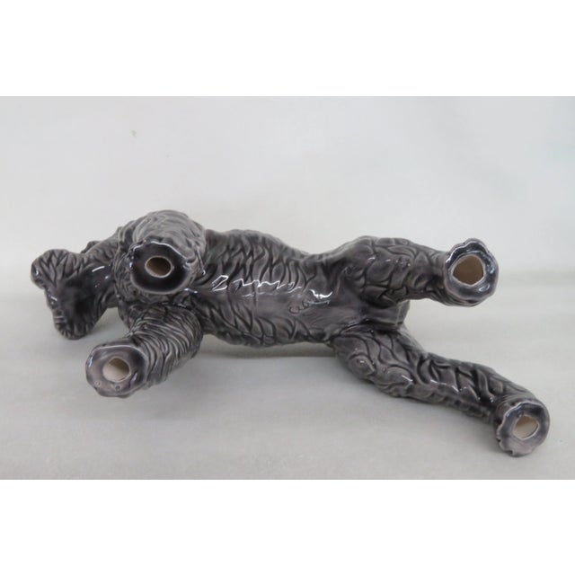 Gray Grey Schnauzer Dog Ceramic Figurine For Sale - Image 8 of 13