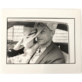 Inge Morath, Vintage Magnum Press Photograph Arthur Miller with Saul Steinberg Mask Photo, 1962 For Sale