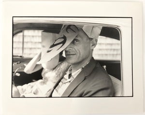 Inge Morath, Vintage Magnum Press Photograph Arthur Miller with Saul Steinberg Mask Photo, 1962