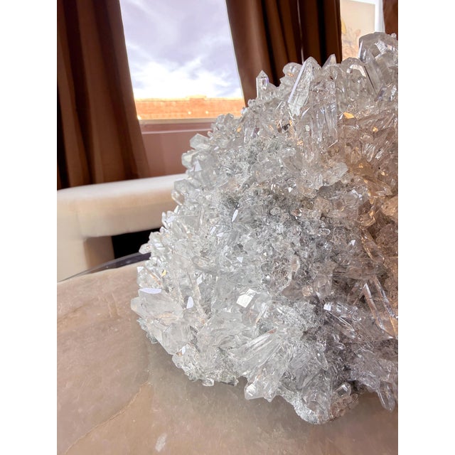 Gemstone Himalayan Quartz Crystal Cluster – High Clarity Multi-Point Formation, Sculptural Natural Specimen "Odette" For Sale - Image 7 of 18