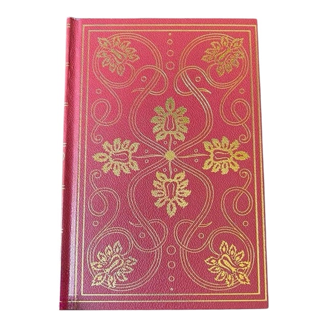 1952 Vintage Red Leather Wrapped Book Library Bookshelf Bibliophile For Sale