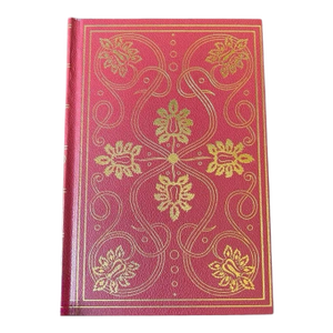 1952 Vintage Red Leather Wrapped Book Library Bookshelf Bibliophile
