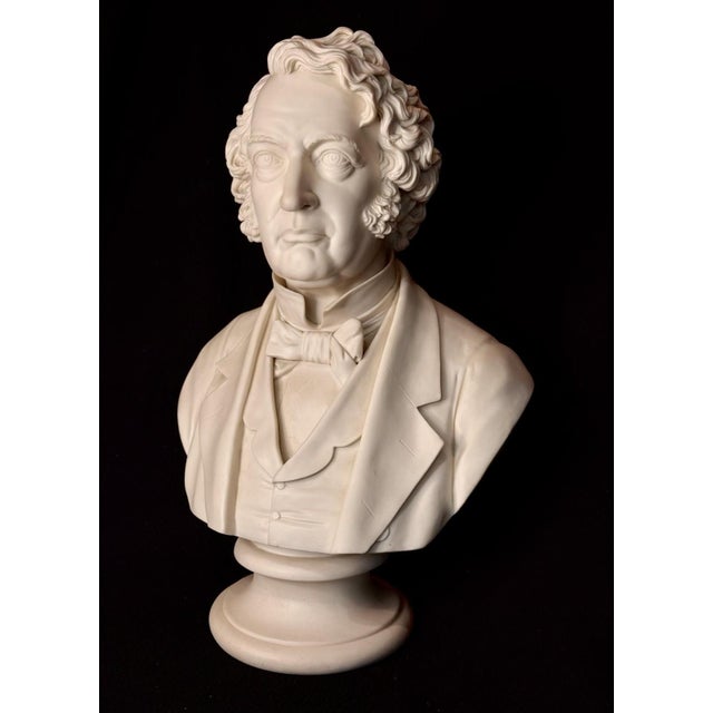 Rare EXTRA LARGE Antique Parian CHARLES SUMNER Bisque Portrait Bust Statue For Sale - Image 12 of 18