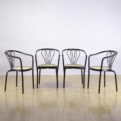 Chairs with Black Painted Steel Tube Frame and Polypropylene Seat, Set of 4 For Sale - Image 9 of 9