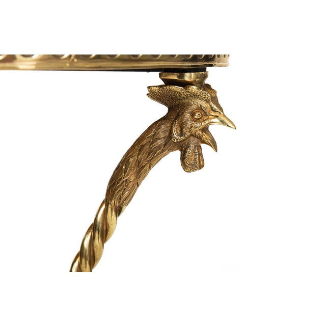 Gold French Neoclassical Bronze "Rooster" Marble Side Table Gueridon For Sale - Image 8 of 16