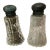 Vintage Cut Crystal Glass Sterling Silver Salt Pepper Shakers For Sale