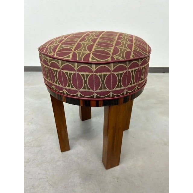 Wood Art Deco Stool, 1930s For Sale - Image 7 of 8