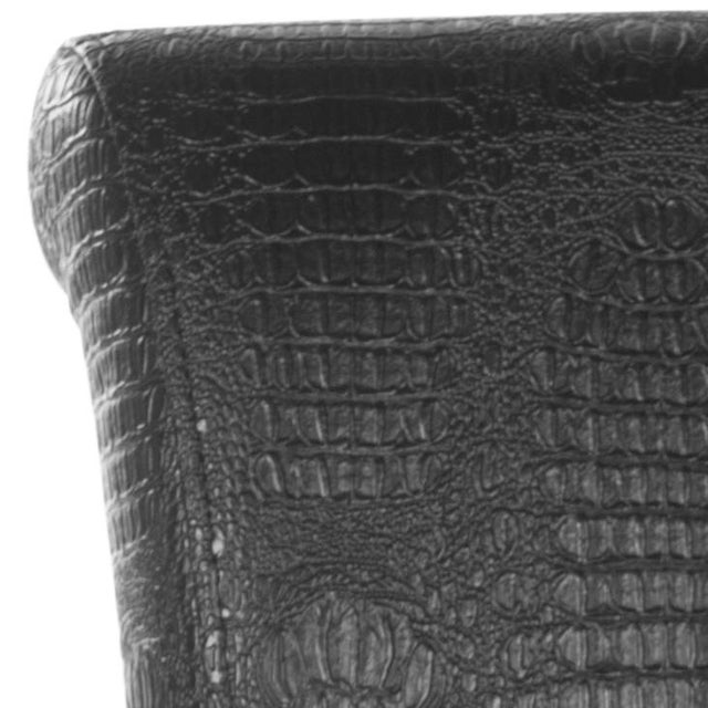 Studded Counter Stool, Black Crocodile & Black For Sale - Image 4 of 6