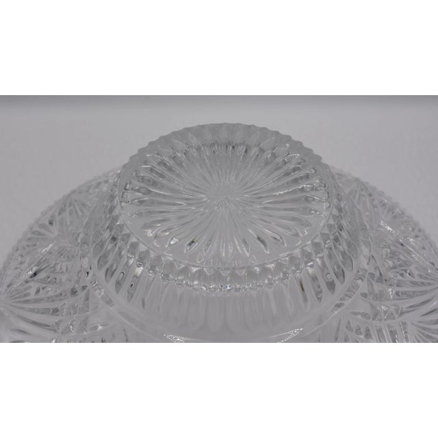 Mid 20th Century Bohemian Modern Czech Republic Crystal Pedestal Fruit Bowl Centerpiece For Sale In Palm Springs - Image 6 of 6