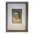 Antique 1930’s Petite Framed Watercolor Portrait Painting of a Brunette Lady / Woman in a Yellow Sweater, 1937 For Sale