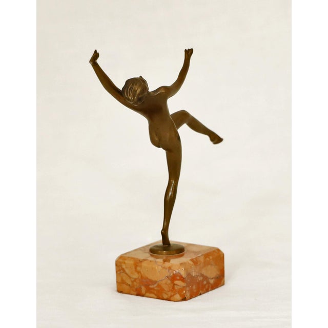 Josef Lorenzl, Dancing Female Nude, 1920s, Bronze & Marble For Sale - Image 4 of 8