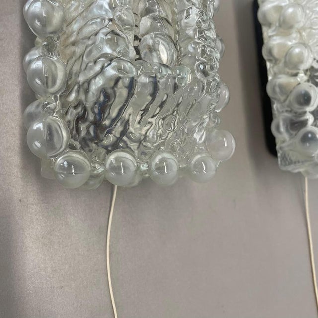 Bubble Glass Wall Sconces in the style of Helena Tynell, Germany, 1970s, Set of 2 For Sale - Image 6 of 18