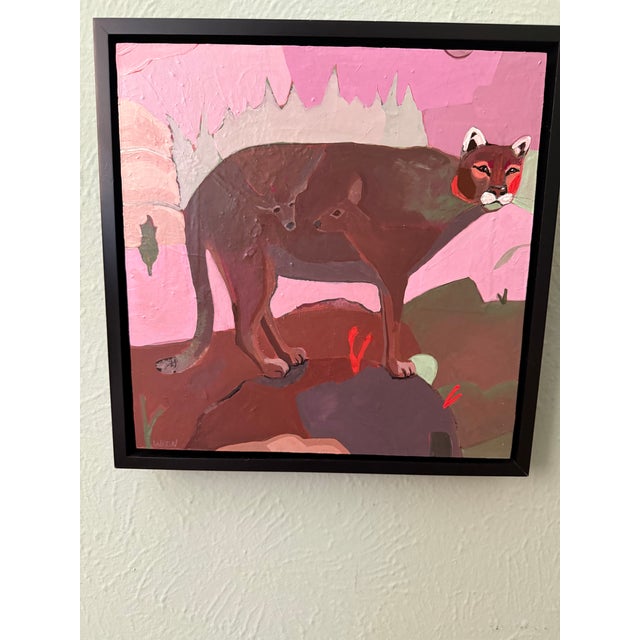 “Belly Full of Deer” Mountain Lion Painting by LWren Walraven For Sale - Image 13 of 14