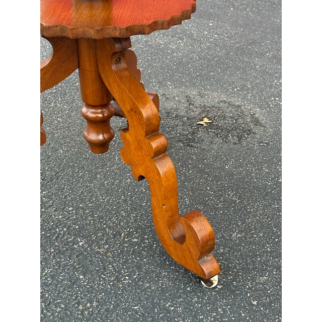 Brown Antique 19th Century Walnut Victorian Wine Table For Sale - Image 8 of 8