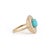 Metal Art Deco Revival 1.52ct Round Turquoise & Diamond Halo Ring Size 4 in 14k Yellow Gold For Sale - Image 7 of 17