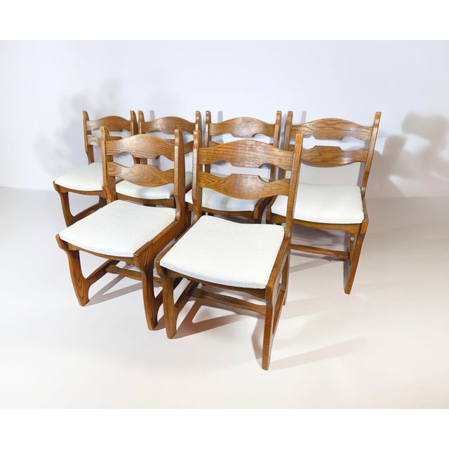 Vintage Brutalist Belgian Oak Dining Chairs, 1970s, Set of 6 For Sale - Image 9 of 10