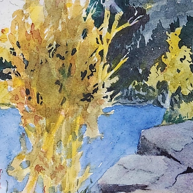 Vintage California Sierra Nevada Landscape Watercolor – Kings Canyon National Park For Sale In Chicago - Image 6 of 13