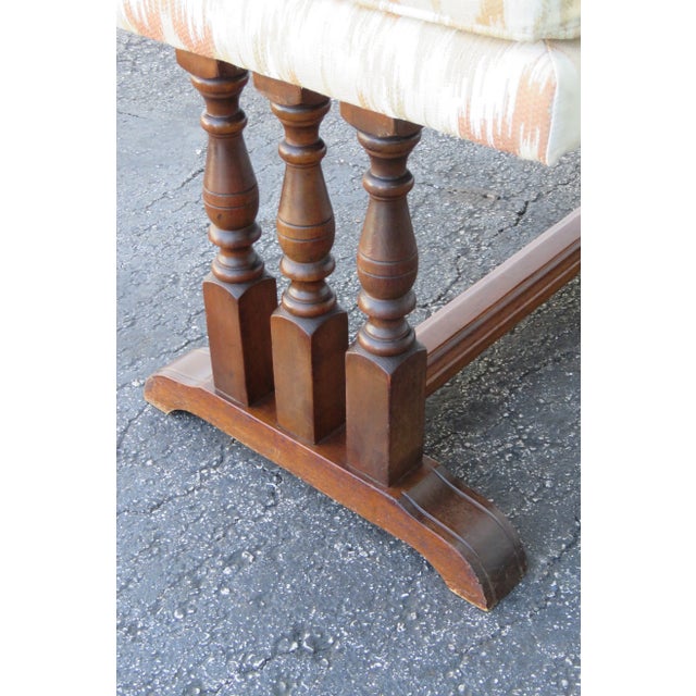 Long Upholstered Bed End Hallway Bench For Sale - Image 11 of 13