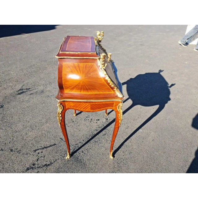 French Louis XV Style Gilt Bronze Writing Secretary Desk/ Table for Home and Office. For Sale - Image 10 of 12