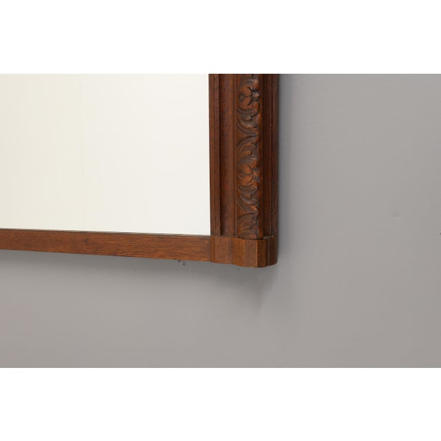 1900 - 1909 Antique Oak Mirror, 1900 For Sale - Image 5 of 6