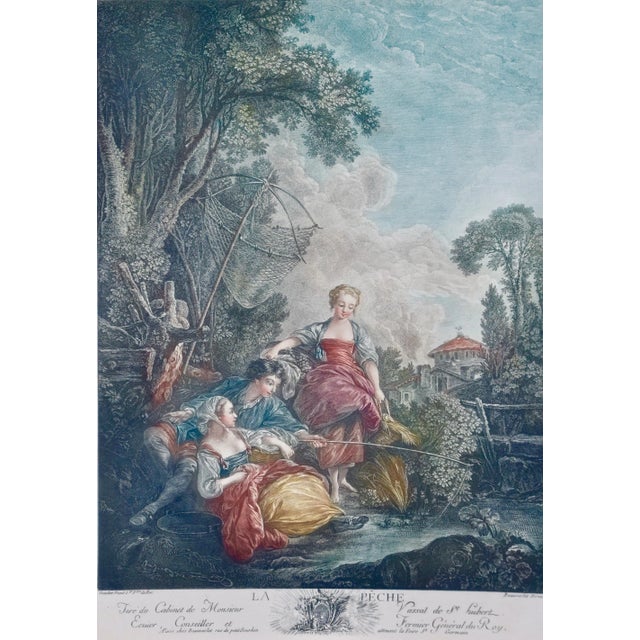 rPair of Hand-Colored Romantic French Engravings After Francois Boucher For Sale - Image 11 of 12