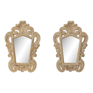 Pair of Vintage French Plaster and Lacquered Hollywood Regency Period Mirrors