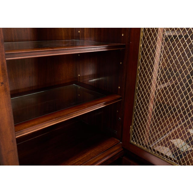 Ralph Lauren Noble Estate Mahogany Breakfront Bookcase Cabinet For Sale - Image 15 of 18