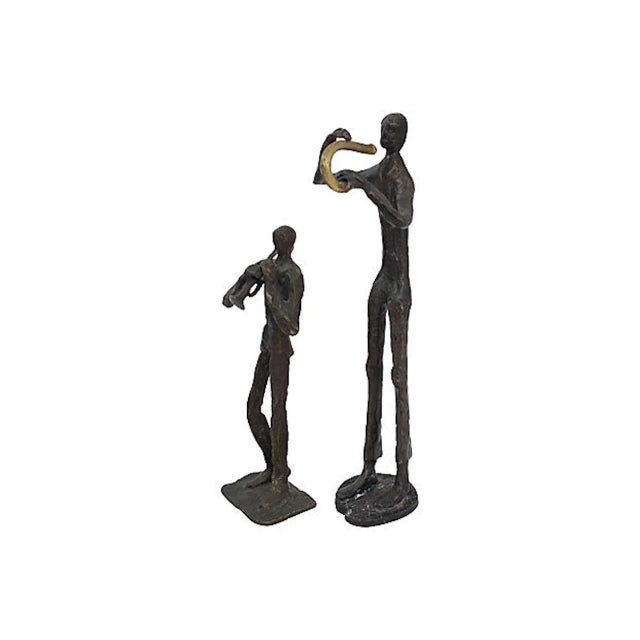 Mid-Century Bronze Brutalist-Style Musicians - a Pair For Sale In Los Angeles - Image 6 of 6