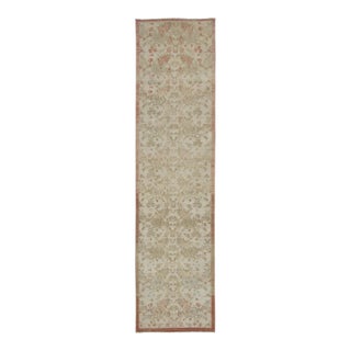 Vintage Turkish Runner With Floral Rosette & Vine Border - Rug & Kilim For Sale