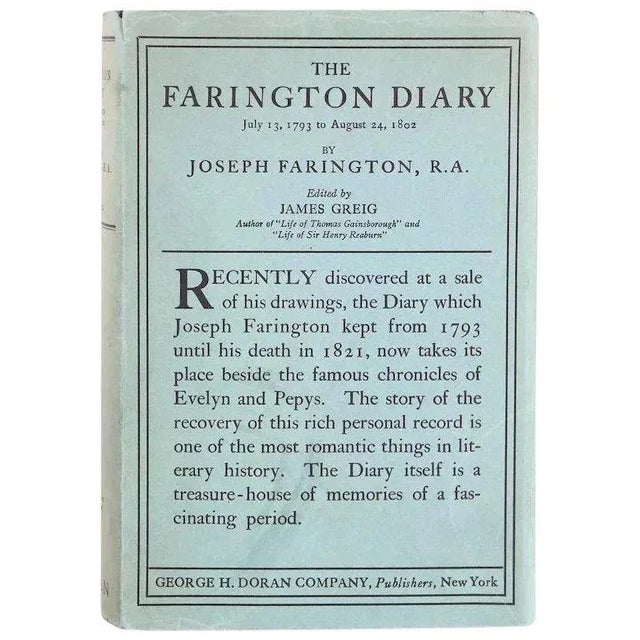 Vintage The Farington Diary Volume 1 by Joseph Farington, R.A. Book For Sale - Image 9 of 9