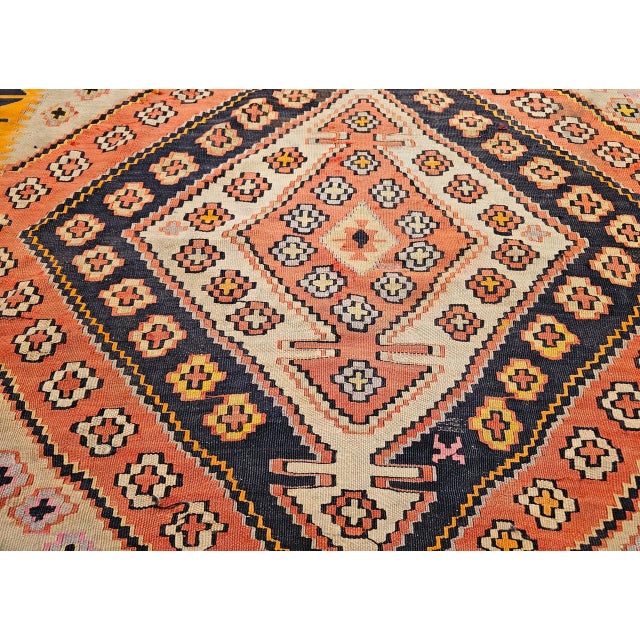 Vintage Turkish Kilim Wide Runner, Handwoven Wool, Medallion Pattern, 6x13 For Sale - Image 13 of 16