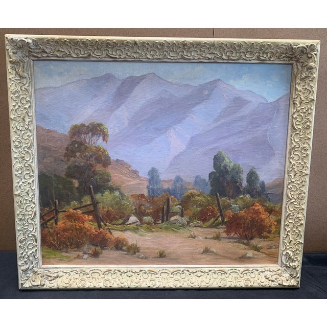 Wood Early 20th Century California Impressionist Plein Air Landscape Painting Attributed to Dana Bartlett For Sale - Image 7 of 8