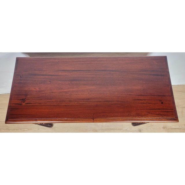 Brown Mid-Century Mahogany Side Table, 1980s For Sale - Image 8 of 18