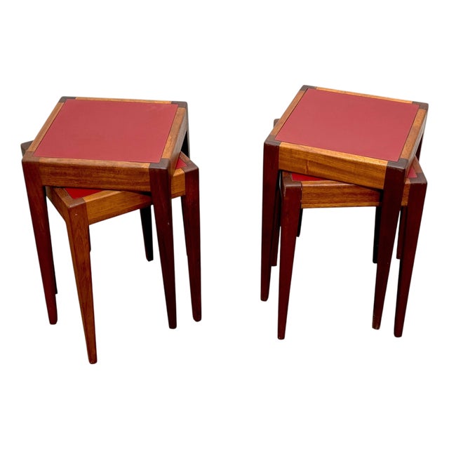 French Modern Stacking Tables in the Style of Jacques Adnet France Circa 1960s For Sale