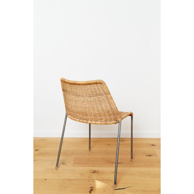 Wood Santa Lucia Chairs in Wicker by Herbert Hirche for Wilde & Spieth, 1960s, Set of 4 For Sale - Image 7 of 13
