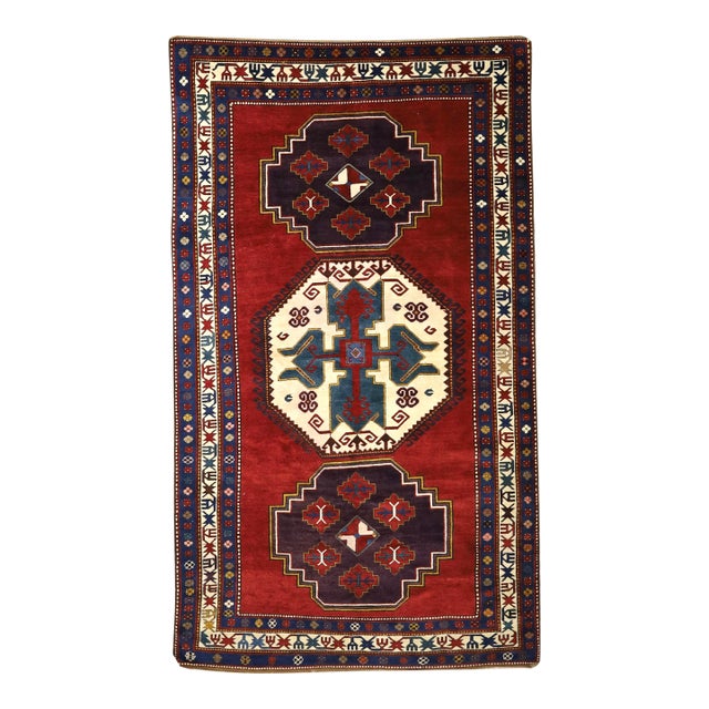 Antique Caucasian Kazak Rug 5'9" X 10’0" For Sale