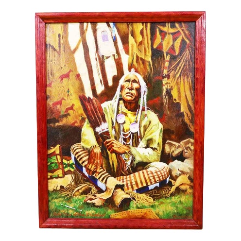 Reinhold, Indian Chief Holy Man of the Blackfeet, 2000s, Oil on Canvas For Sale