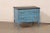 Late 20th Century Italian Raised Two-Drawer Raised Chest in Custom Blue Finish With Black Top For Sale - Image 4 of 12