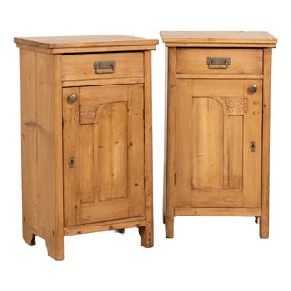 19th Century Pair of Pine Nightstands From Hungary For Sale