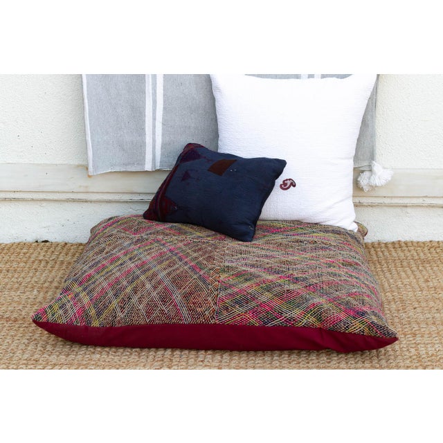 Textile Antique Multicolor Confetti Saami Floor Cushion For Sale - Image 7 of 7