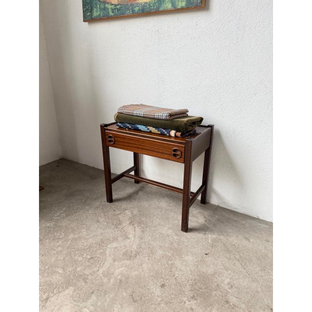 Brown Mahogany Bedside Table by Jacques Hauville for Roche Bobois, 1950s For Sale - Image 8 of 18