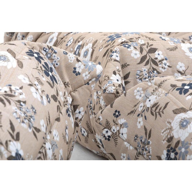 Togo Lounge Chair with Pouf and 2-Seater Sofa in Pattern Fabric by Michel Ducaroy for Ligne Roset, Set of 3 For Sale - Image 3 of 18