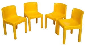 Yellow Model 4875 Chairs by Carlo Bartoli for Kartell, 1974, Set of 4