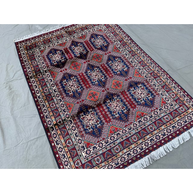 Fine Hand-Knotted Afghan Caucasian Shirvan Design Rug - 6'6" X 4'9" For Sale - Image 6 of 12