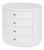 Nora 28 in. W Oval Wood 4 Drawer Nightstand, Textured White For Sale